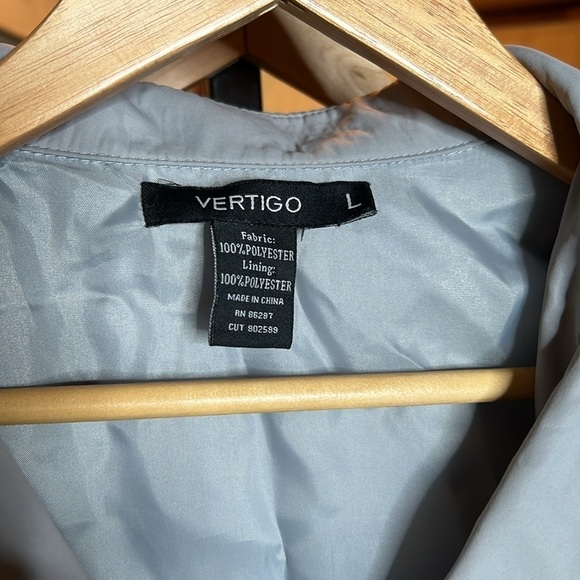 Vertigo Paris Dove Gray Double Breasted Lined Trench Coat Size Large - Picture 5 of 9